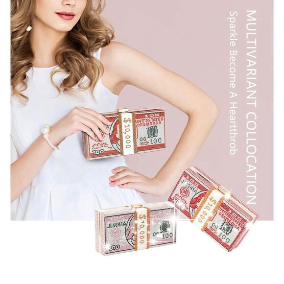 Bling Dollar Bill Bag - Picture 6 of 11